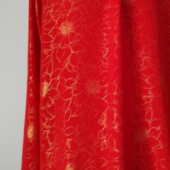 Liz Claiborne Blouse women Embellished Neck long Sleeves colo red cabaret New - Picture 7 of 10